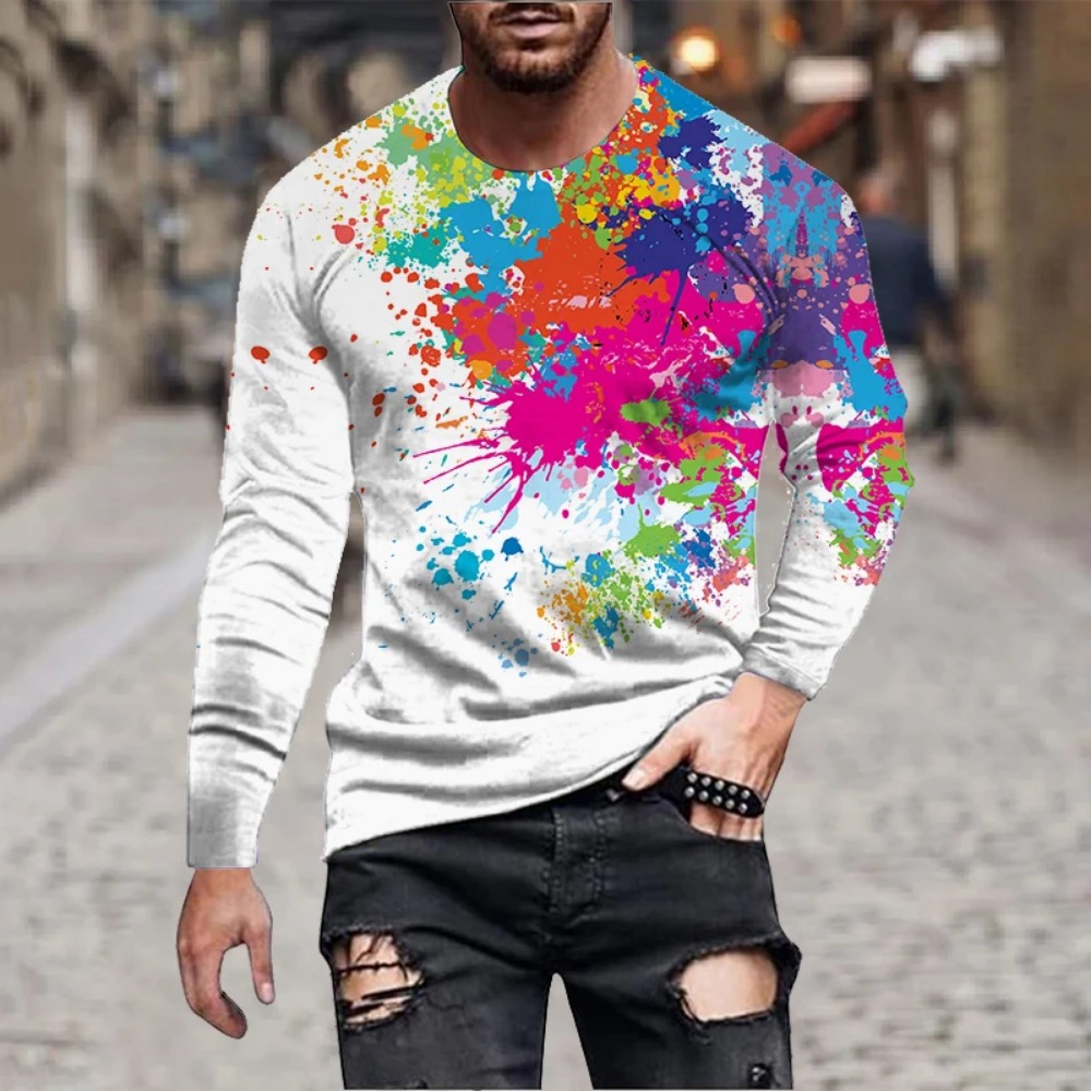 Men Rainbow Paint Splash 3D Pr - 3D Printing Kpop review and price