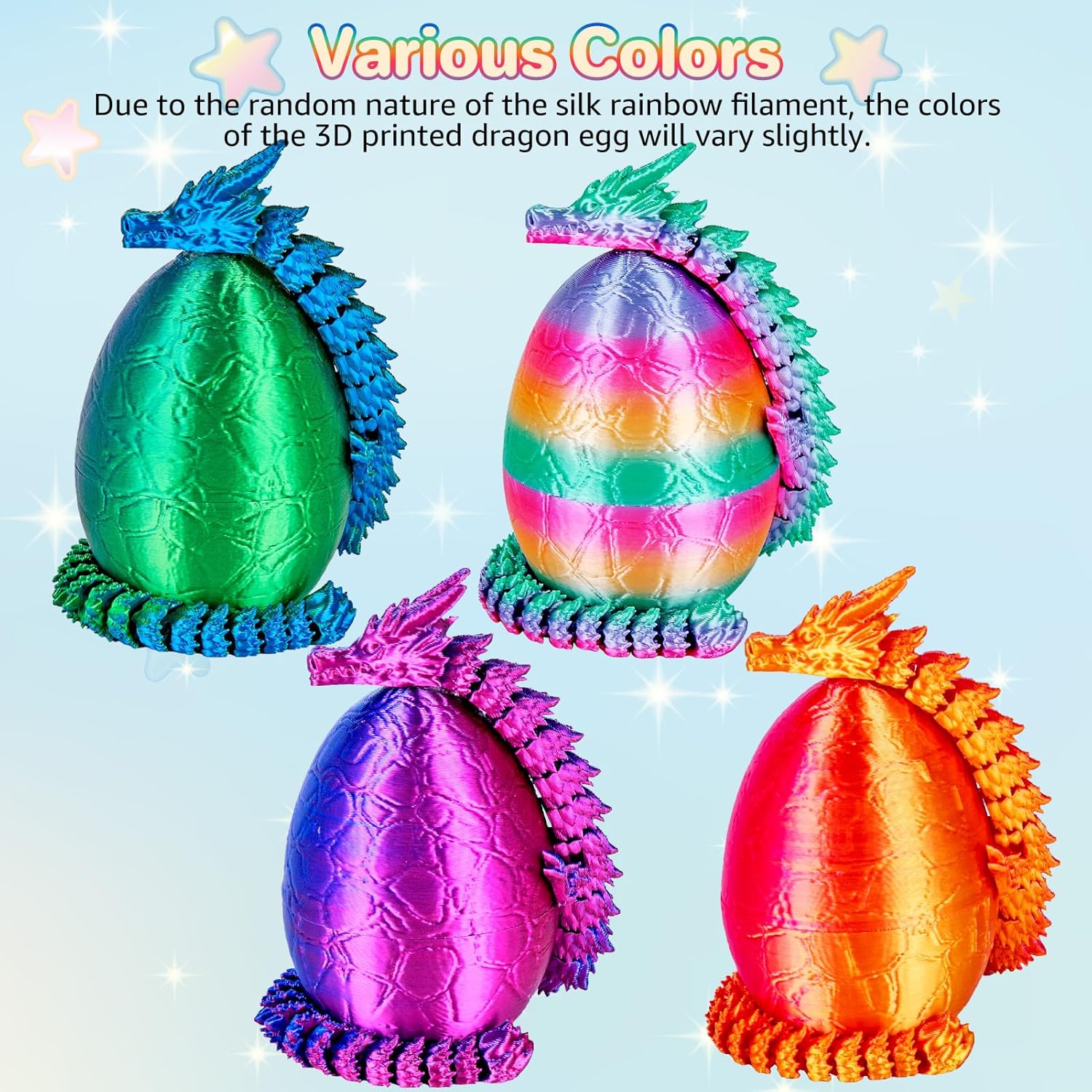 4Pcs 3D Printed Dragon Eggs W/ - 3D Printing Lizard review and price