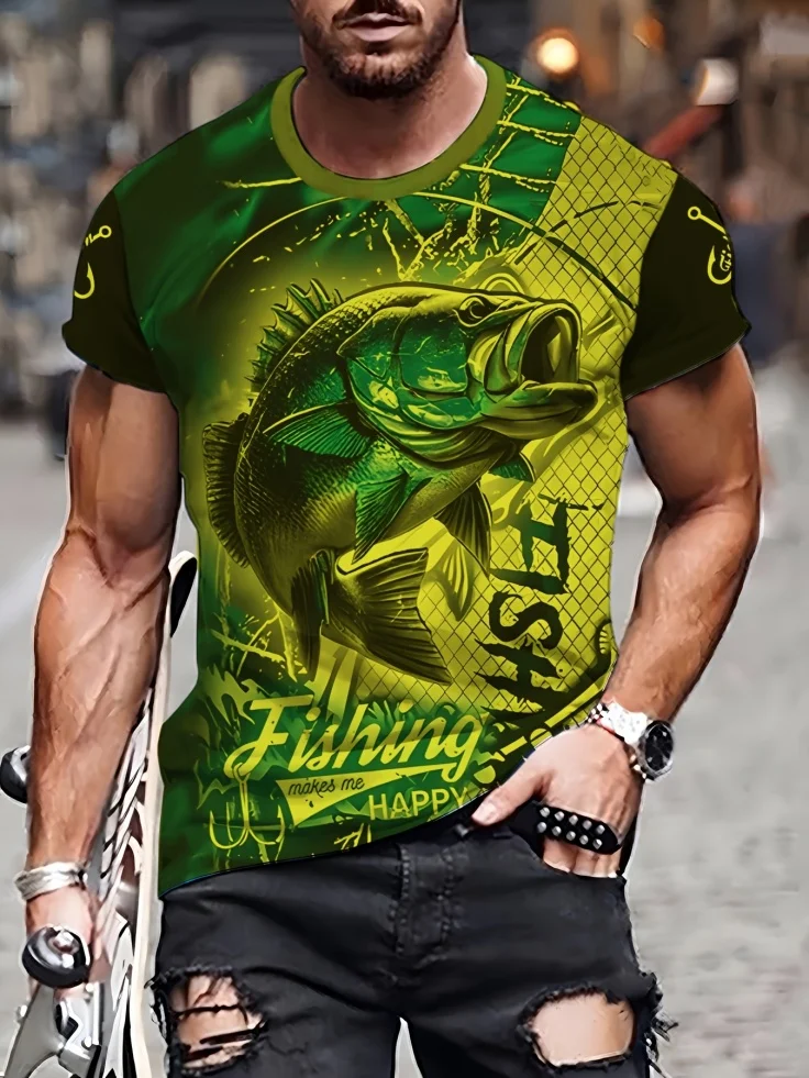 Fashion Men's 3D Fish Graphic  - 3D Printing Maket review and price