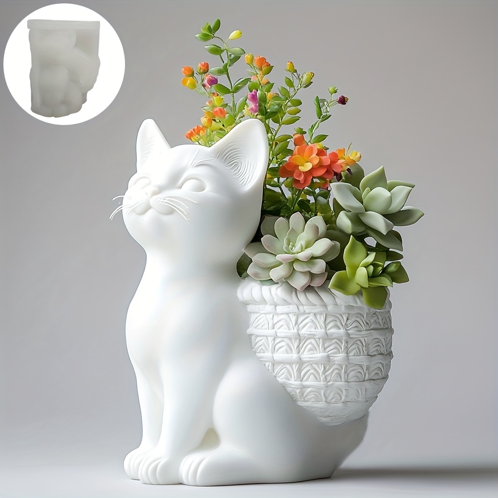 DIY 3D Squatting cat succulent - 3D Printing Vase review and price