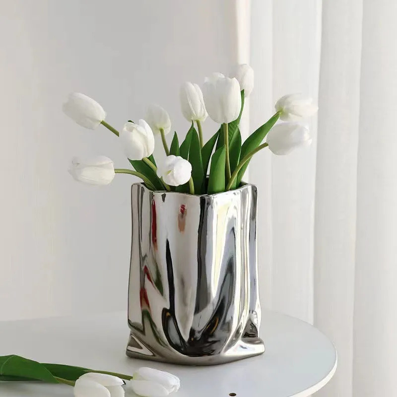 Silver Ruffled Flower Vase Cer - 3D Printing Vase review and price