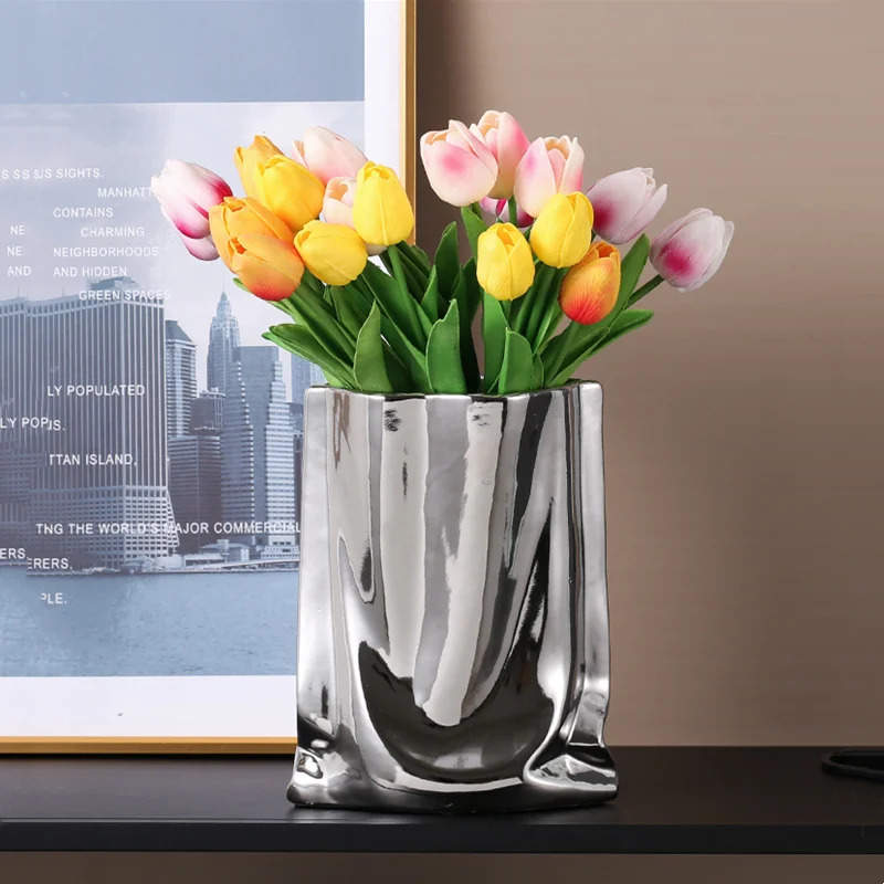 Silver Ruffled Flower Vase Cer - 3D Printing Vase review and price