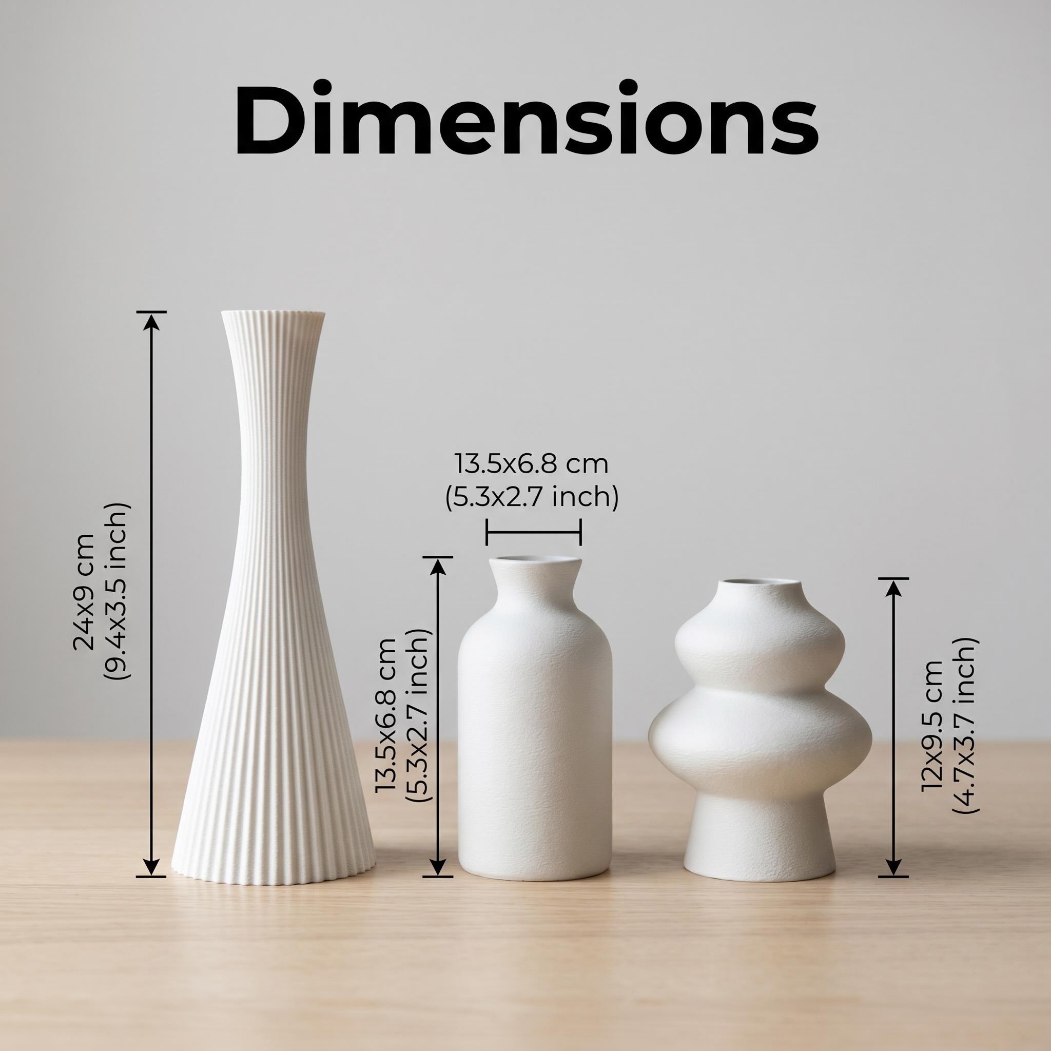 3-Piece Matte Mixed 3D Printed - 3D Printing Vase review and price