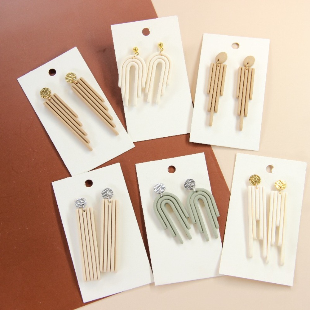 4Pcs Geometric Tassel Polymer  - 3D Printing Earrings review and price