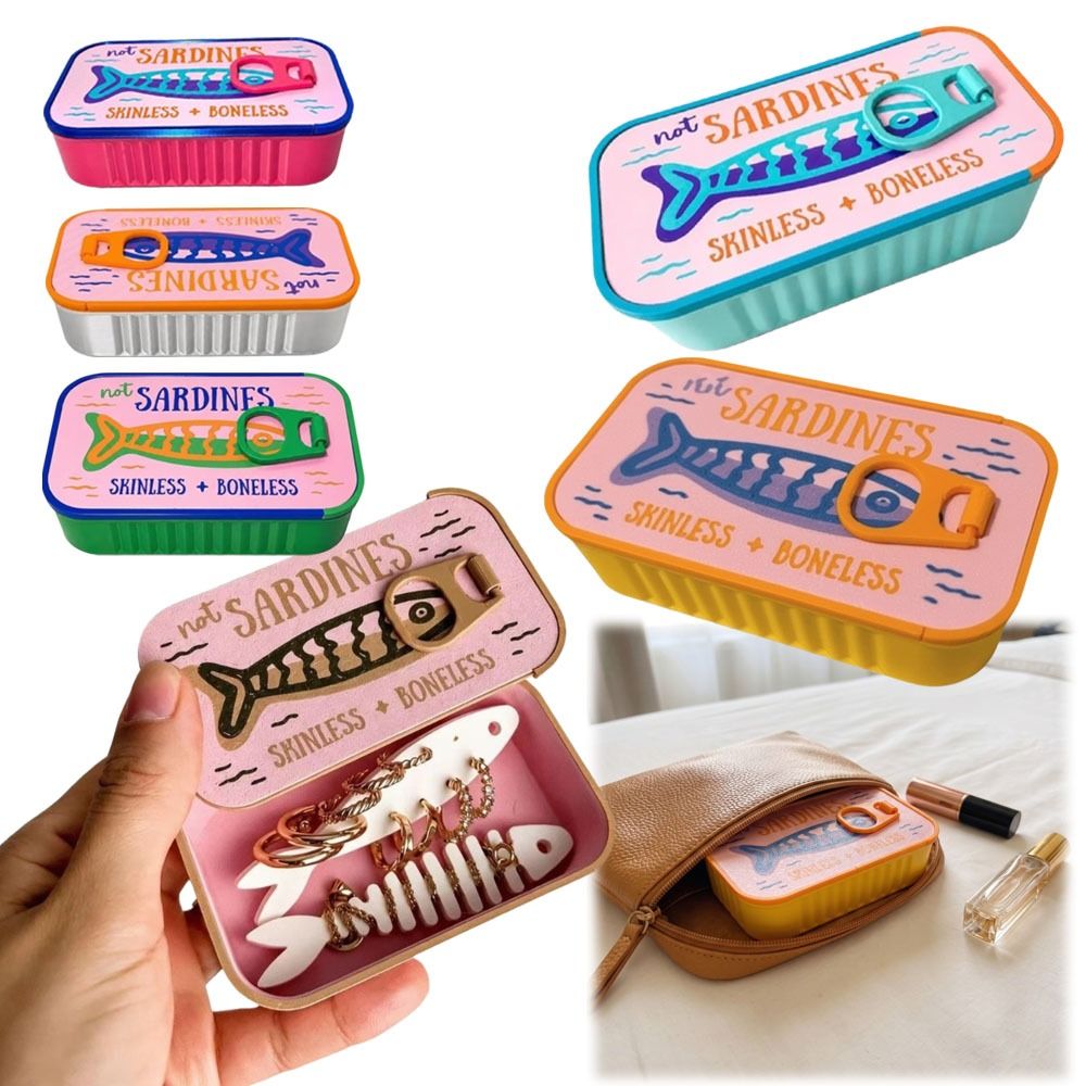 3D Printed Sardine Tin Jewelry - 3D Printing Earrings review and price
